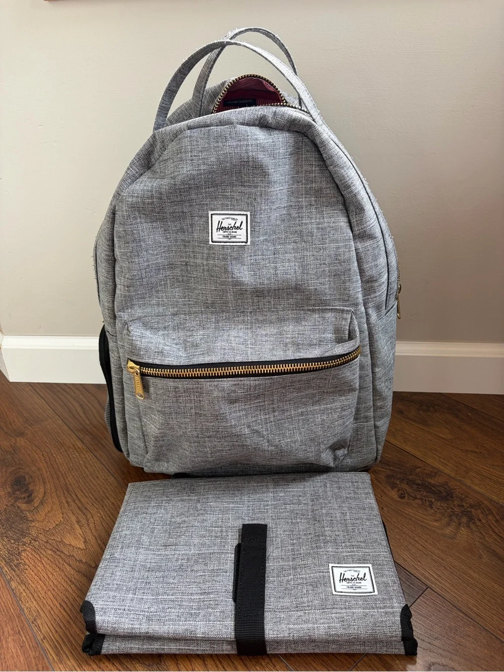 Herschel Kids' Grey Diaper Bag Backpack with Changing Mat